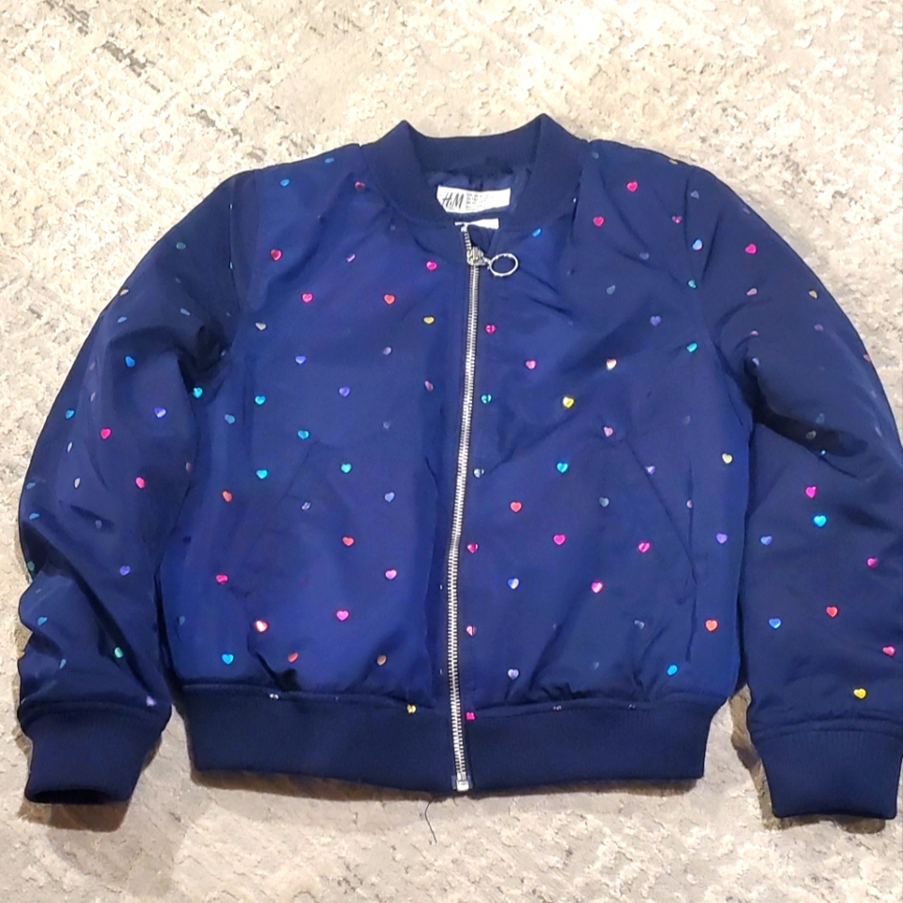 Sold! Bomber Jacket w/Metallic hearts